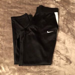 Nike DriFit Black Warm Up Pants Zipper Legs